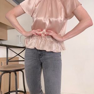 Rachel Zoe Pink Blush Silk Blouse